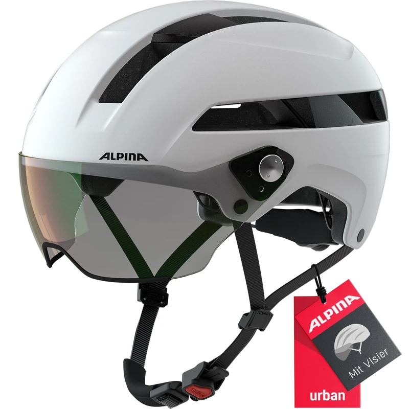 ALPINA Unisex - Adults, SOHO VISOR V cycling helmet, white matt, 55-59 cm