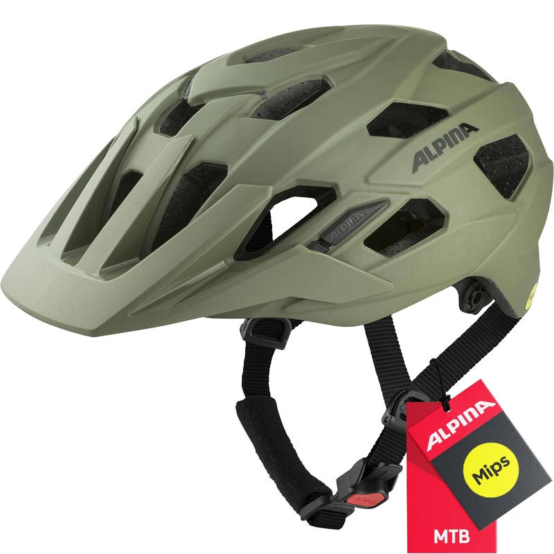 ALPINA Unisex - Adults, PLOSE MIPS cycling helmet, olive matt, 57-61 cm