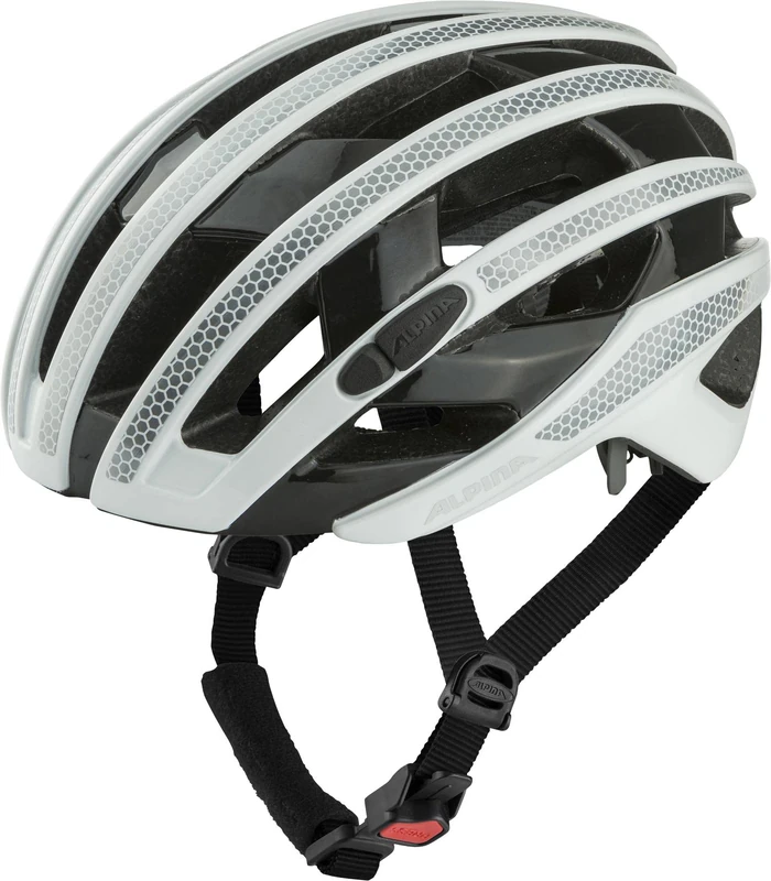 ALPINA Unisex - Adults, RAVEL REFLECTIVE cycling helmet, white gloss, 51-56 cm
