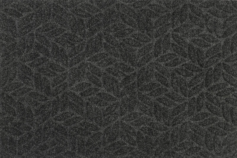 Dune Leaves Dark Grey 60 x 90 cm, Washable for Indoor and Outdoor Use