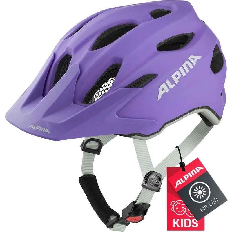 ALPINA Unisex - Children, CARAPAX JR. FLASH cycling helmet, purple matt, 51-56 cm