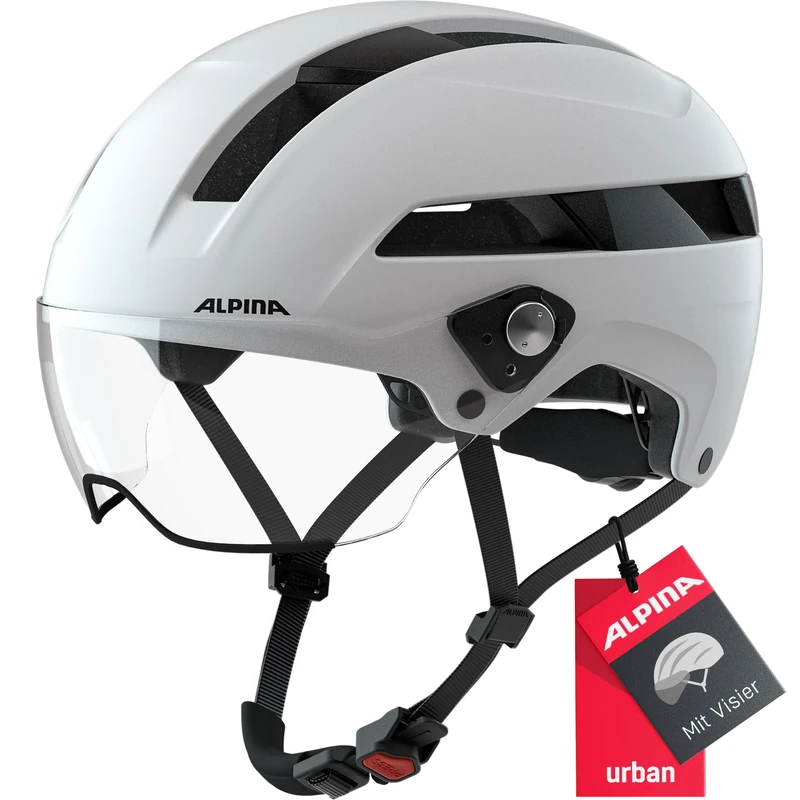 ALPINA Unisex - Adults, SOHO VISOR cycling helmet, white matt, 51-56 cm