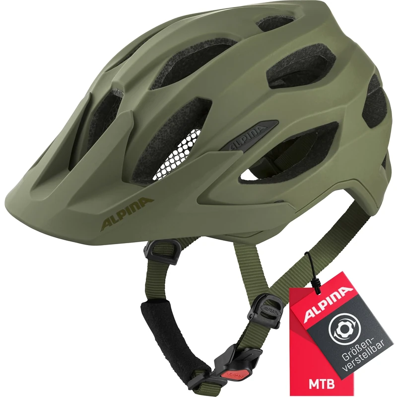ALPINA Unisex - Adults, CARAPAX 2.0 cycling helmet, olive matt, 52-57 cm
