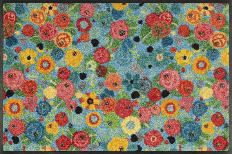 wash+dry Flower Power Doormat 50 x 75 cm Washable Inside and Outdoor Use