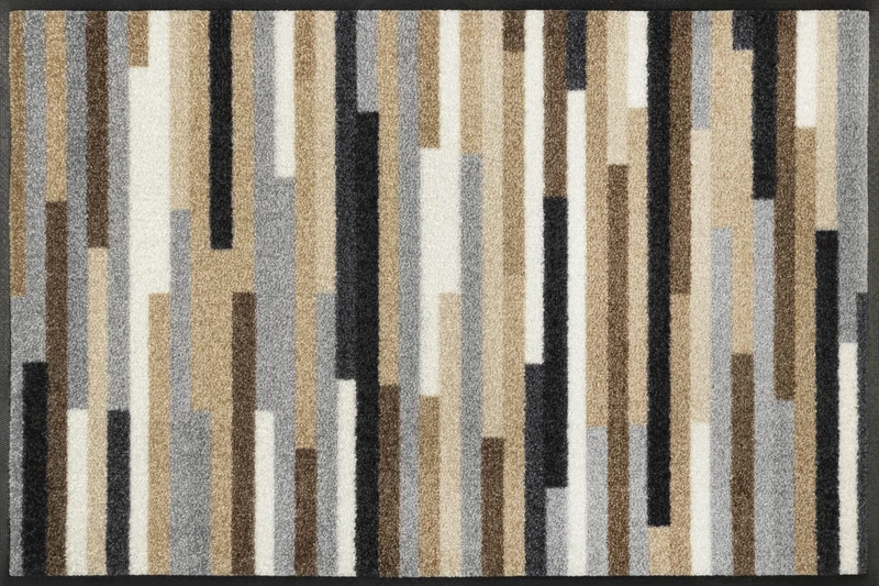 wash+dry Mikado Stripes Nature Doormat 50 x 75 cm Washable Indoor and Outdoor Use