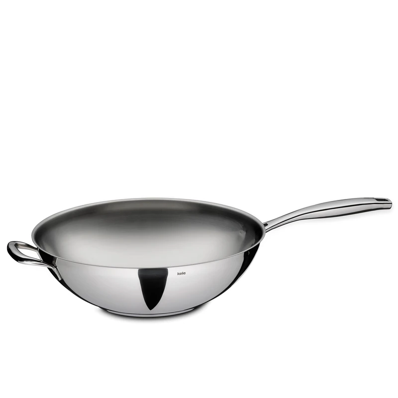 kela Flavoria Wok Diameter 32 cm 5 L 18/10 Stainless Steel Universal Base Heat-Resistant up to 220 °C 10193
