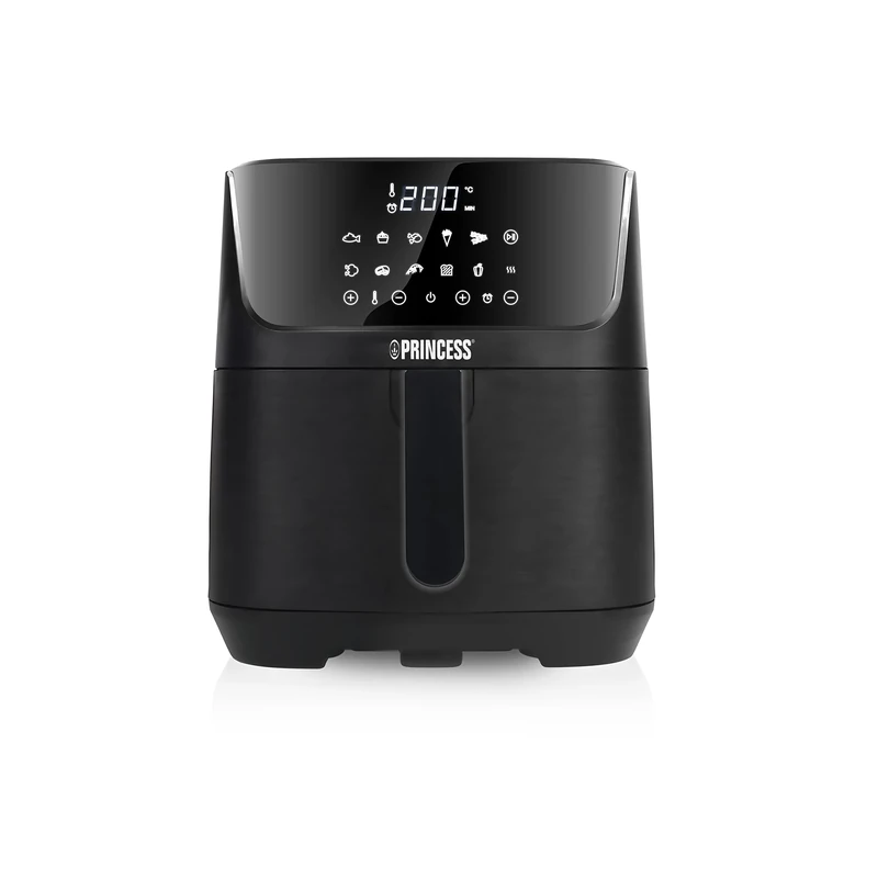 Princess Digital Air Fryer - 6.5 L - with Removable Divider - 60% Less Energy Consumption - Digital Touch Screen - 12 programmes - Without Oil - 182061 - Black - Exclusively on Amazon