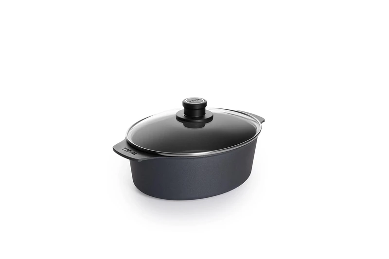 Woll Diamond Lite Roasting Dish with Glass Lid in Box, 27 x 22 cm, 9.5 cm High, 3.7 litres, Suitable for Ceramic, Gas, Electric, Halogen - Not Suitable for Induction Cookers, Cast Aluminium,