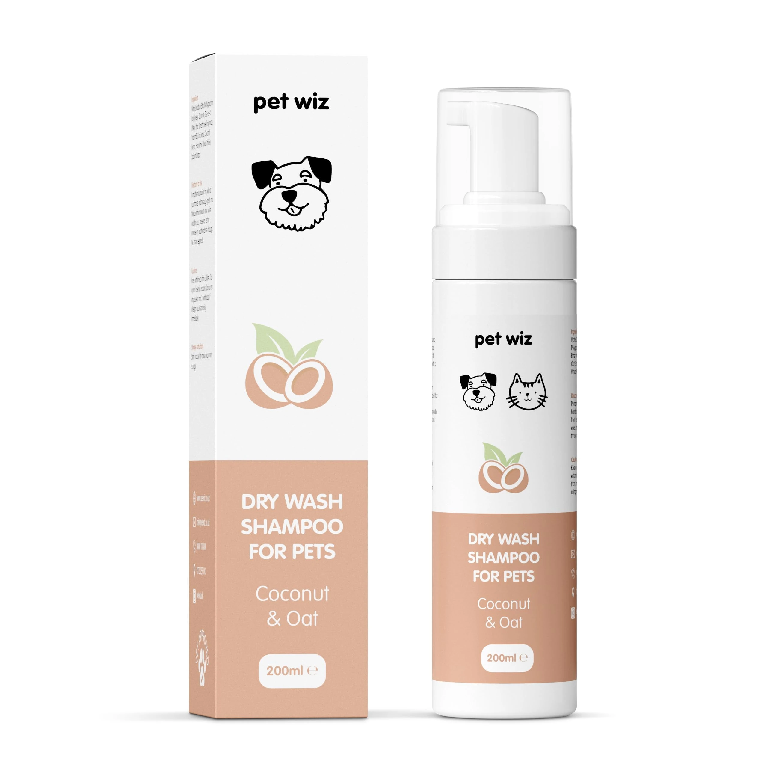Vet Approved Dry Shampoo for Pets | Natural Ingredients | Deodorising, Soothing & Revitalising | No Rinsing Required | Coconut & Oat