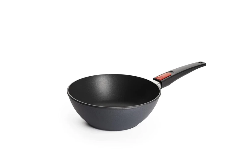Woll Diamond Lite Wok and Mixing Pan, Inductive, Diameter 24 cm, 9 cm High, Suitable for All Types of Cookers, Cast Aluminium, Non-Stick Coating, Oven-Safe, Anthracite