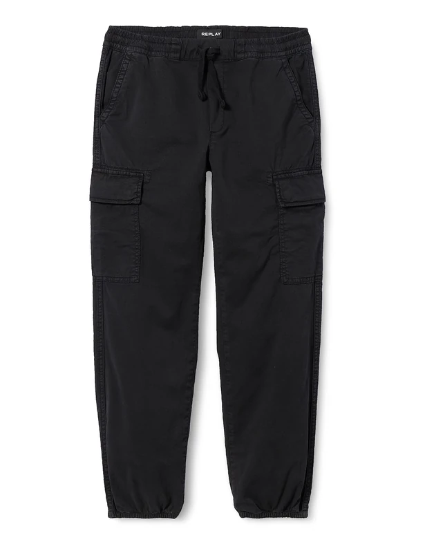 REPLAY Girl's SG9379 Stretch Gabardine Pants, 098 Black, 10A