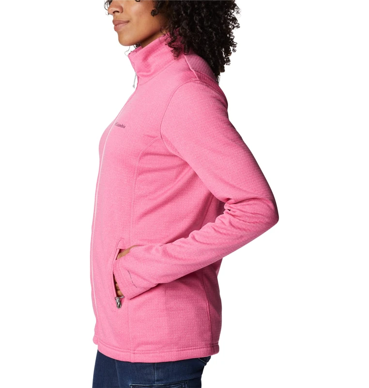 Columbia Women's W Park View Grid Fleece Full Zip Full Zip Fleece Jacket, Wild Geranium Heather, Size S