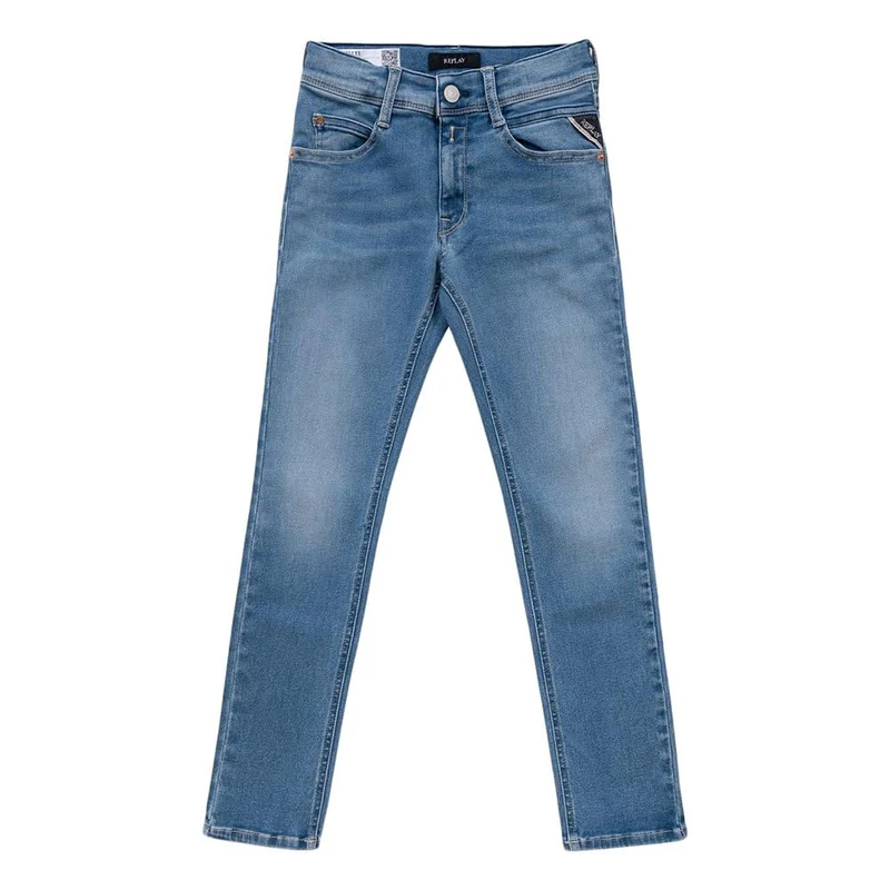Replay Boys' Wallys Super Slim-Fit Hyperflex Jeans with Stretch, Blue (Light Blue 010), 6 Years