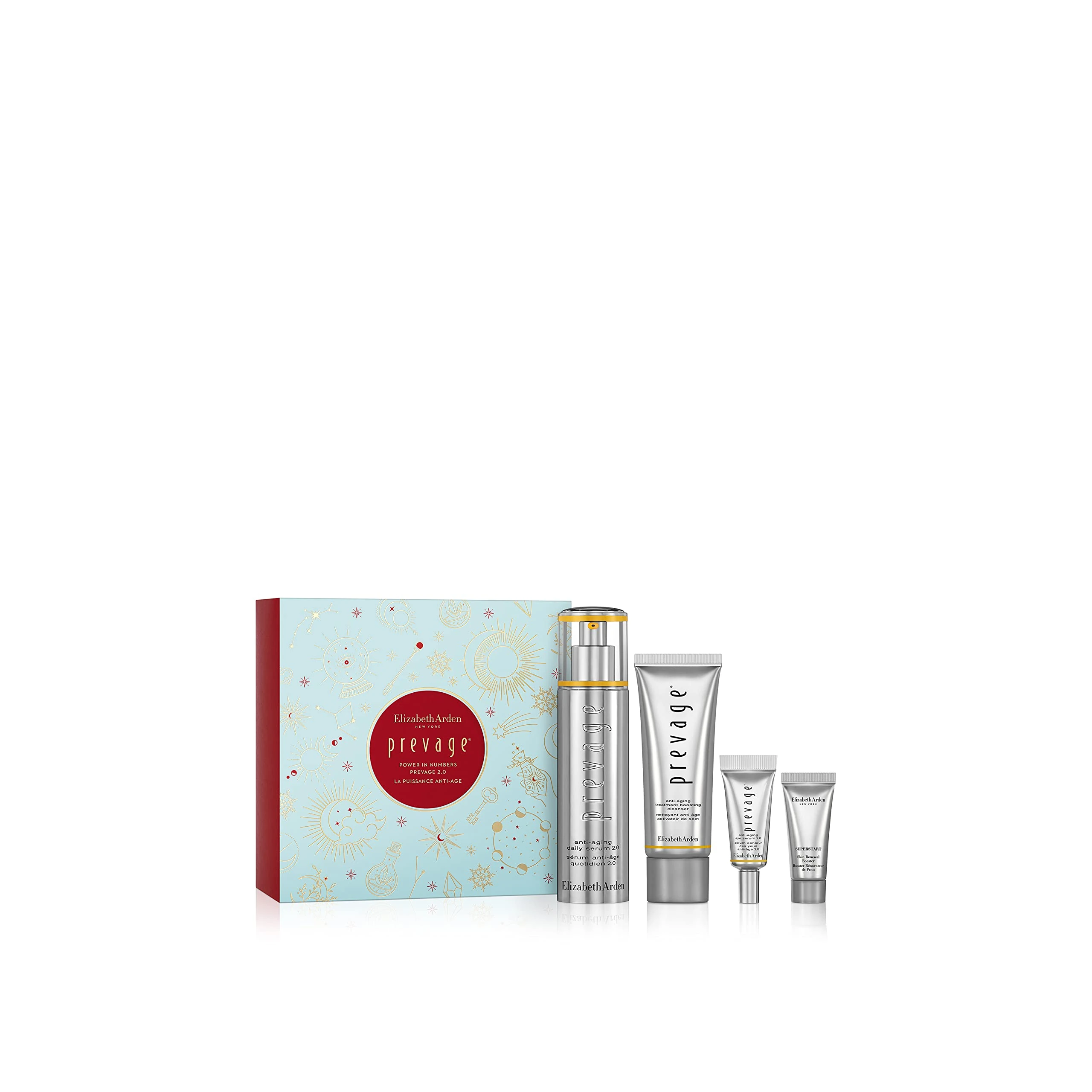 Elizabeth Arden POWER IN NUMBERS Prevage 2.0 Anti-Aging Daily Serum 4-piece Gift Set, skincare gifting for women