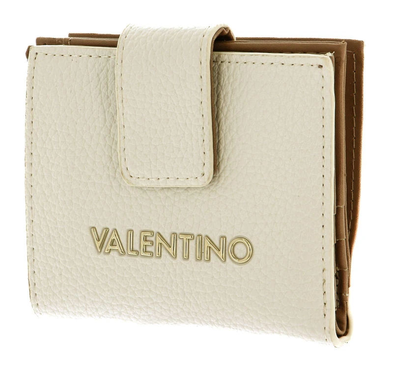 Valentino Alexia, Zip Around Wallet for Women, White/Cuoio, One Size