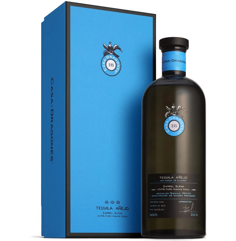 Casa Dragones Añejo Barrel Blend Tequila 70cl, 40% ABV – 100% Blue Agave, Matured in New French & American Oak; Refined Agave-Forward Sipping Tequila from Mexico – Premium Gift