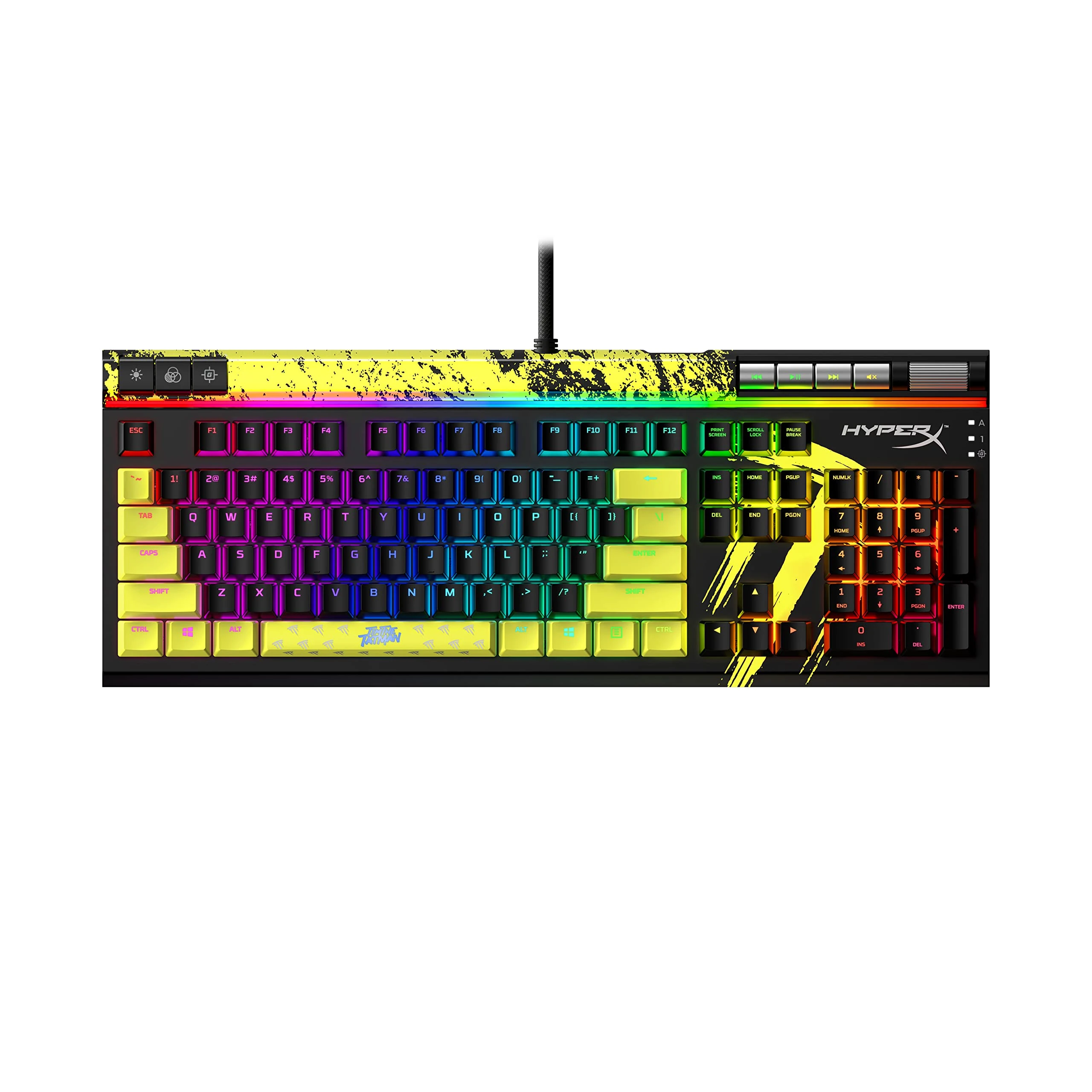HyperX Alloy Elite 2 – Mechanical Gaming Keyboard – TimTheTatMan Edition – Software-Controlled Light & Macro Customization, ABS Pudding Keycaps, Media Controls, RGB Backlit Linear Red Switch