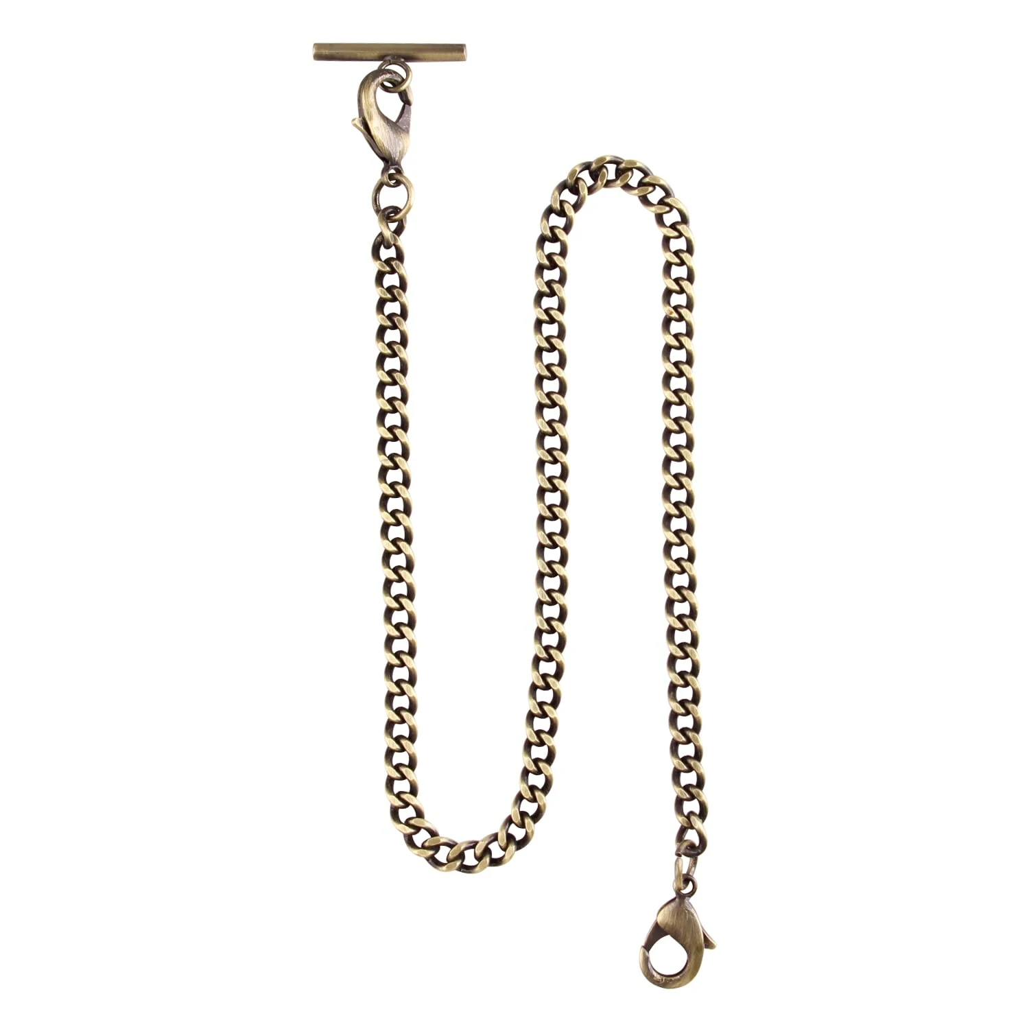 Alwesam Pocket Watch Chain Albert T-Bar Chain Antique T Shaped Hanging Watch Chain 14 Inch Single Link Vest Belt…