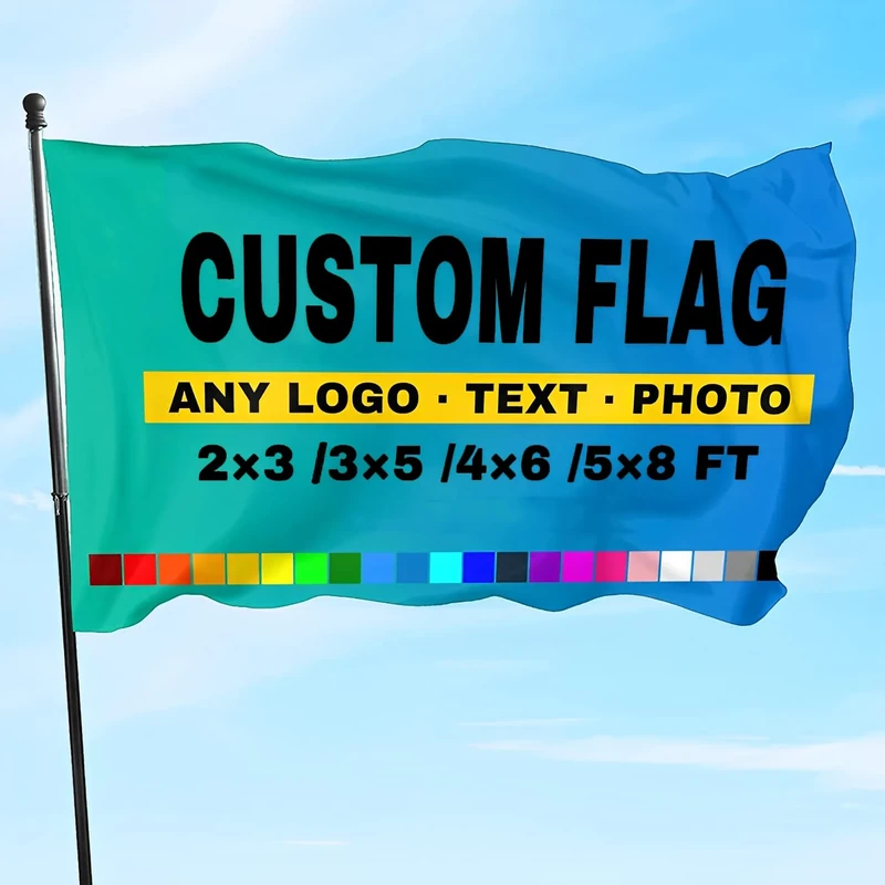 Custom Flag/Banner - Personalised Flags banner - make your own flag, 2x3ft/3x5ft/4x6ft Add Your Own Picture/Text/Logo for Garden Outdoors Décor,Camping Flag Yard Sign