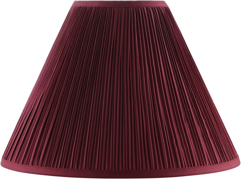 Aspen Creative 33194, Mushroom Pleated Rich Red Spider Lamp Shade, 6" Top x 16" Bottom x 12" Slant Height