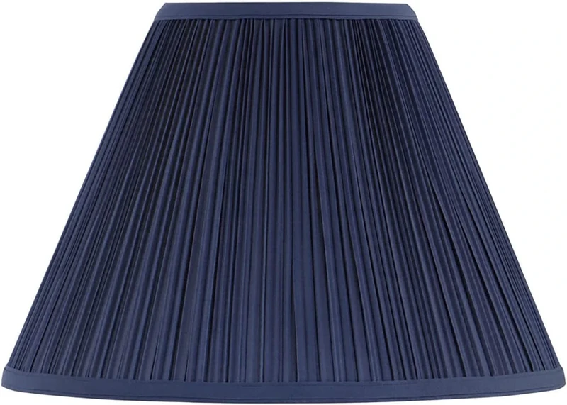 Aspen Creative 33195, Mushroom Pleated Dark Blue Spider Lamp Shade, 6" Top x 16" Bottom x 12" Slant Height