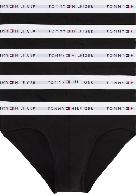 Tommy Hilfiger Men’s 5 Pack Briefs Underwear, Multicolor (Black/Black/Black/Black/Black), XXL