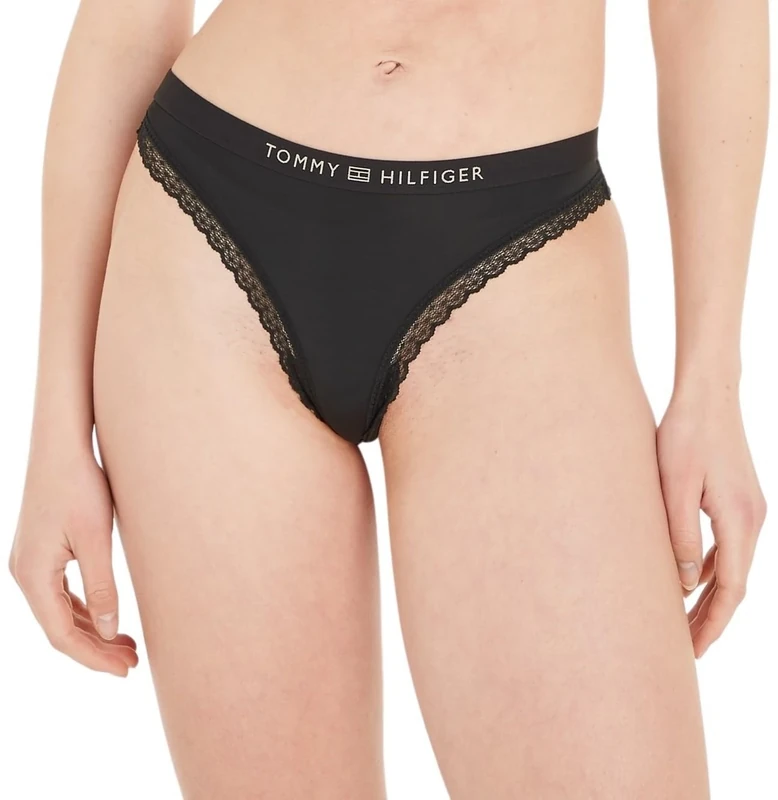 Tommy Hilfiger Women’s Thong, Black (Black), M - Image 1