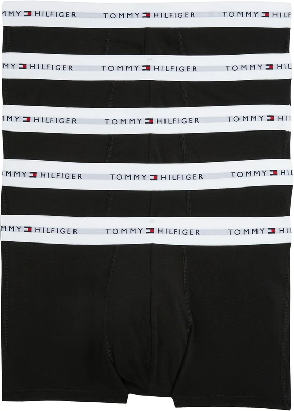 Tommy Hilfiger Men’s 5 Pack Trunks Underwear, Multicolor (Black/Black/Black/Black/Black), S