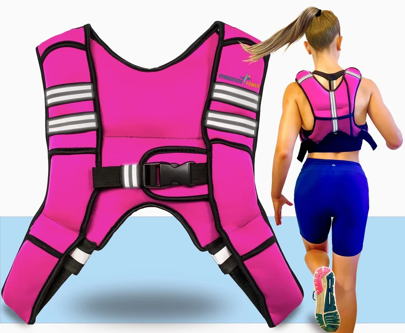Gymnastics Power Weighted Vest 6lbs 3Kg - Removable Weights, Machine Washable. Body Weight Vest, Size-Adjustable Workout Equipment for Training, Running for Men Women