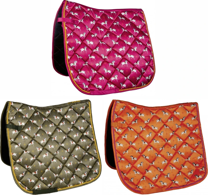 HKM Allure Cheval Full Saddle Pads Olive Green PonyViels.