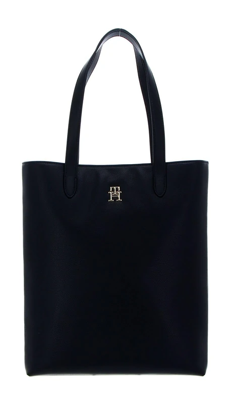 Tommy Hilfiger Women TH Casual Slim Tote Ns Bag with Interior Pockets, Black (Black), One Size