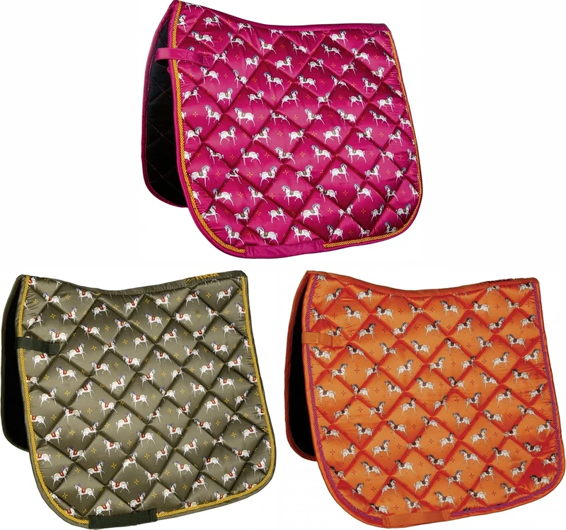 HKM Allure Cheval Full Saddle Pads Olive Green Vielseitigkeit