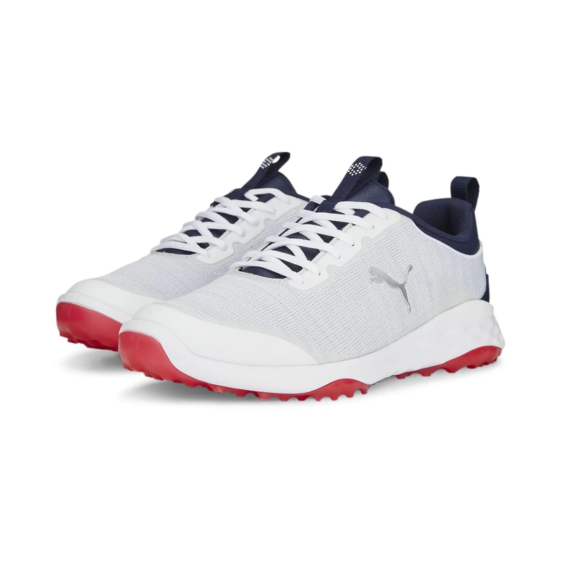 Puma Mens Pro Spikeless Golf Shoes White/Blue/R 11 (46)