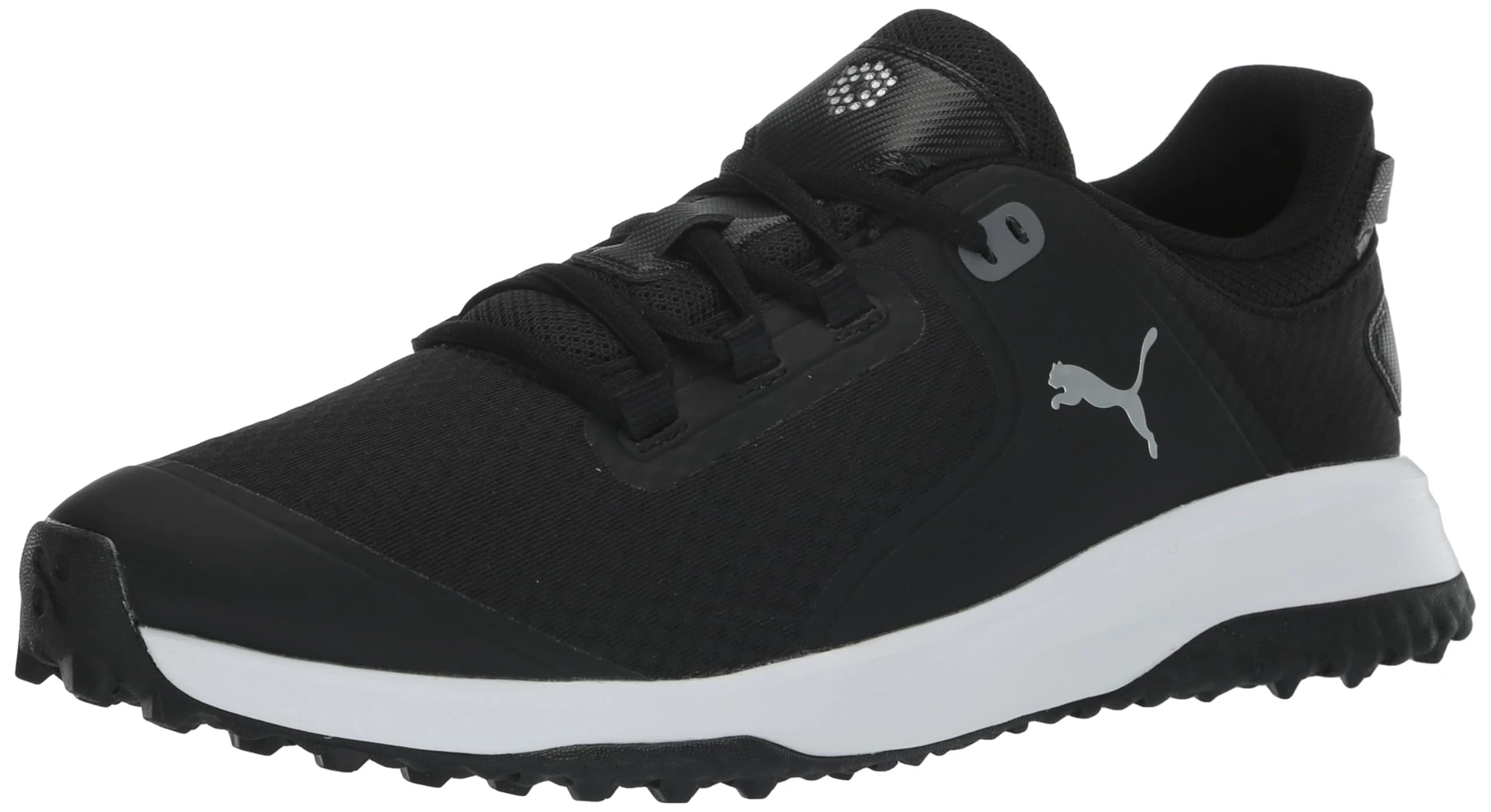 PUMA Men's Fusion Grip Golf Shoe, Black Silver-Quiet Shade, 10 UK