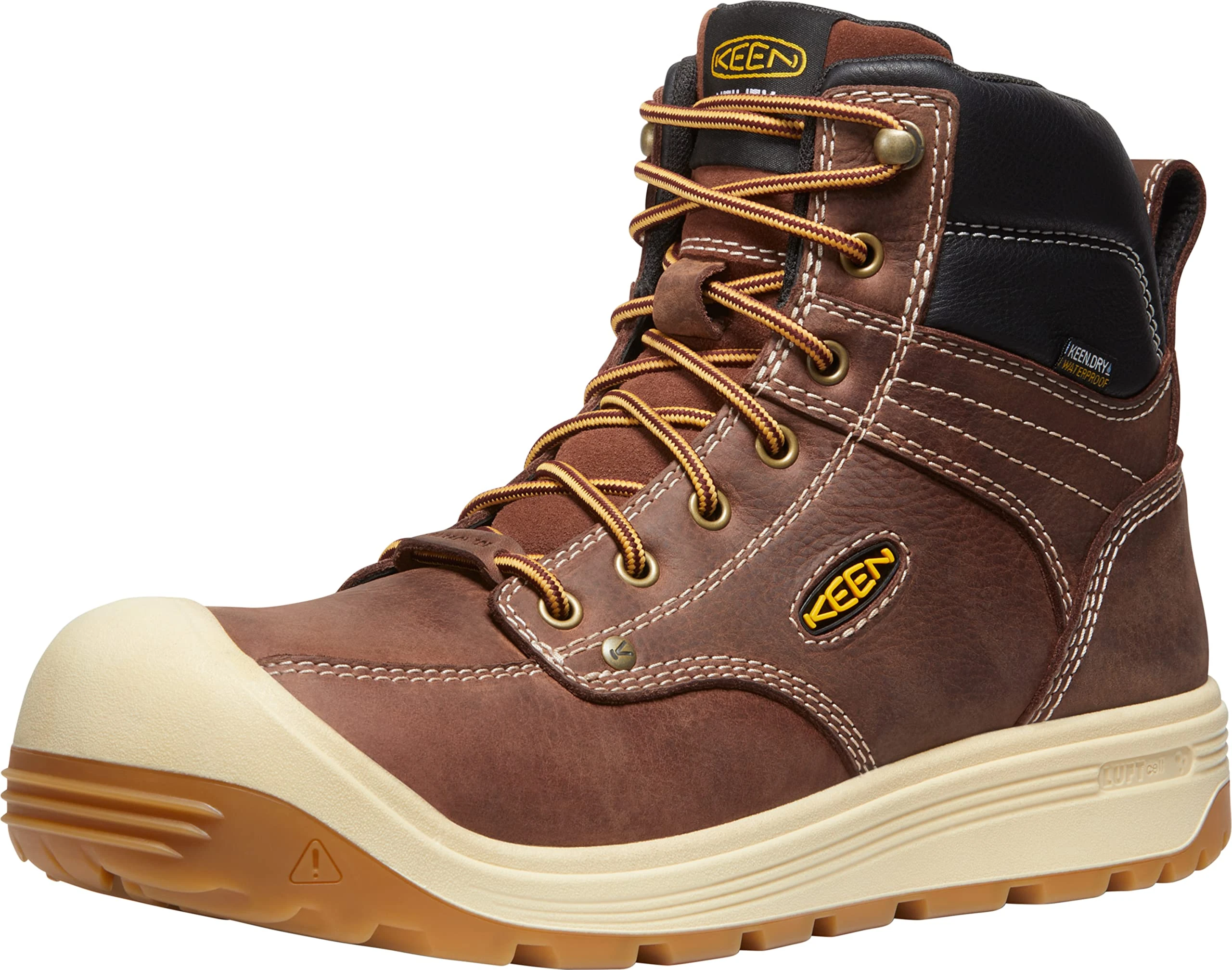 KEEN Utility Men's Fort Wayne 6 Waterproof Composite Toe Wedge Work Boots, Tortoise Shell/Gum, 11