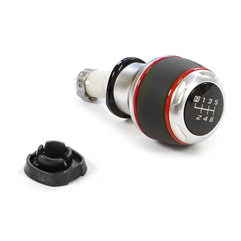 Seat 575064230AMAR Gear Knob Emocion 6-Speed Manual Transmission Gear Knob Leather Aluminium Red/Black/Silver