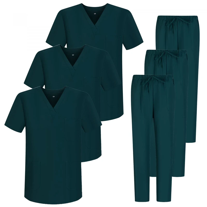 MISEMIYA - Pack * 3 Sets - Unisex Sanitary Uniform Medical Sanitary Uniforms Sanitary Sets 3-817-8312 - Small, Green 68