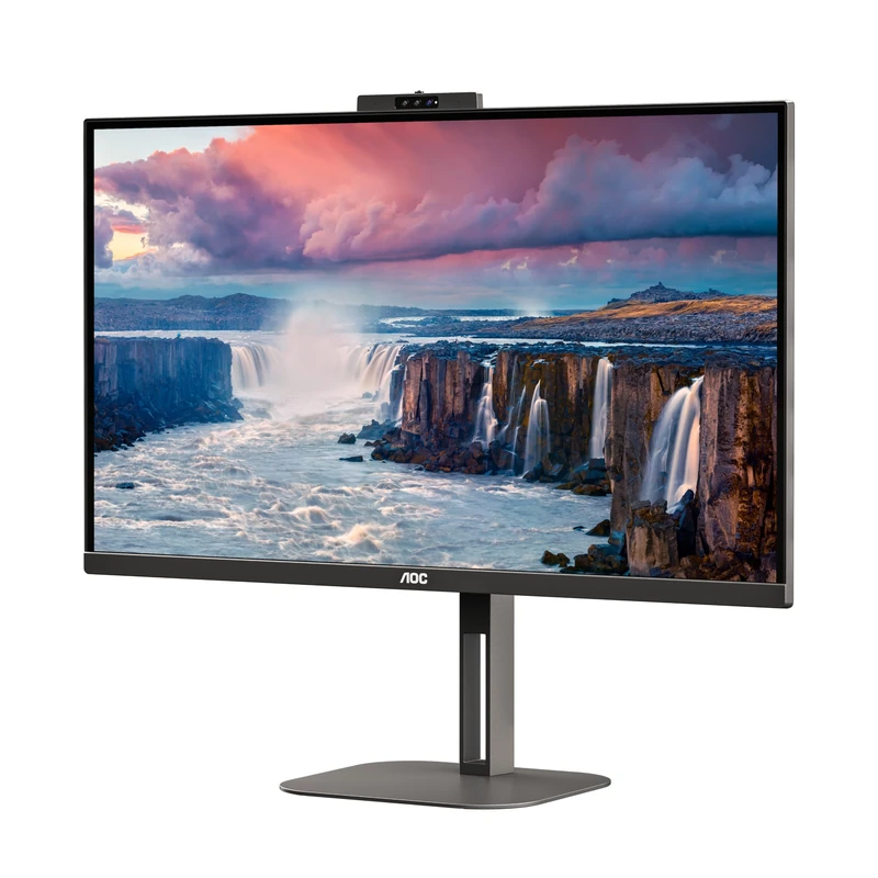 AOC Q27V5CW - 27 Inch QHD monitor, IPS, 75Hz, USB-C Docking, 65W power output, Windows Hello WebCam, LowBlue Light, Speakers (2560 x 1440 @ 75Hz, 300 cd/m², HDMI 1.4, USB-C 65W PD)