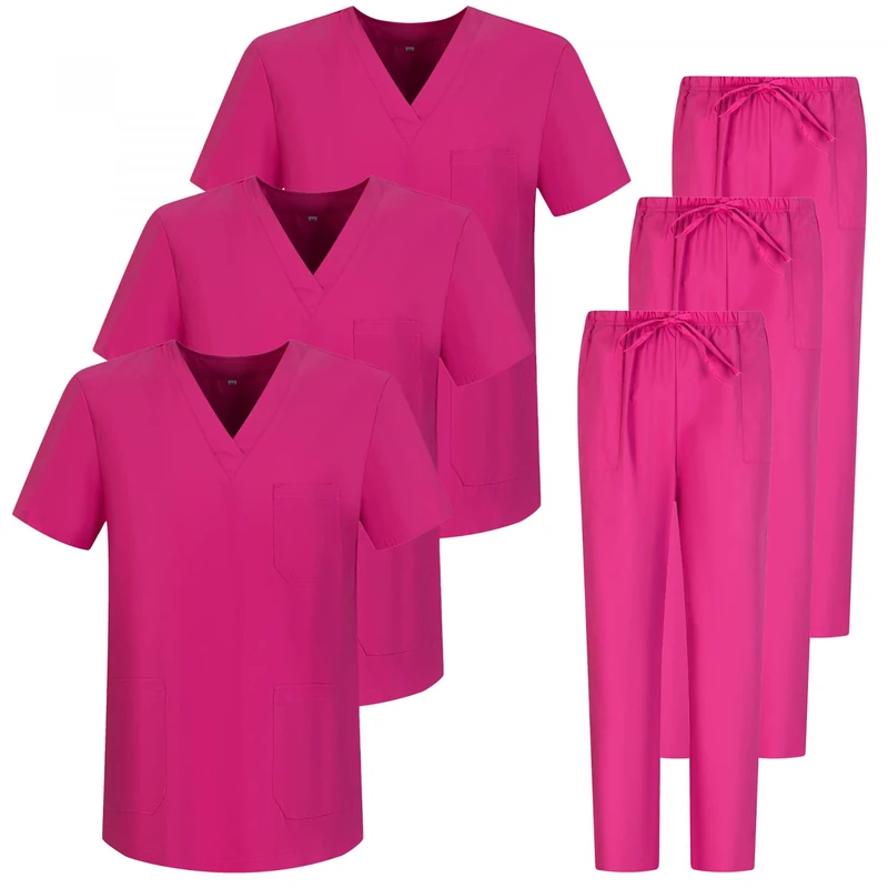 MISEMIYA - Pack * 3 Sets - Unisex Sanitary Uniform Medical Sanitary Uniforms Sanitary Sets 3-817-8312 - XX-Large, Fucisa 68