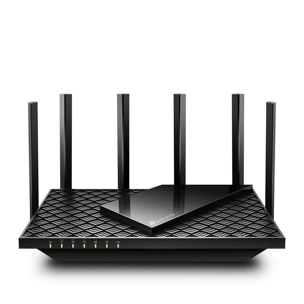 TP-Link Archer AXE75 Wi-Fi 6E WLAN Router (5400 Mbps Tri-Band, 4 × Gigabit LAN Ports, 1 × USB 3.0 Port, WPA3, HomeCare, Compatible with Alexa, Tether APP), Black