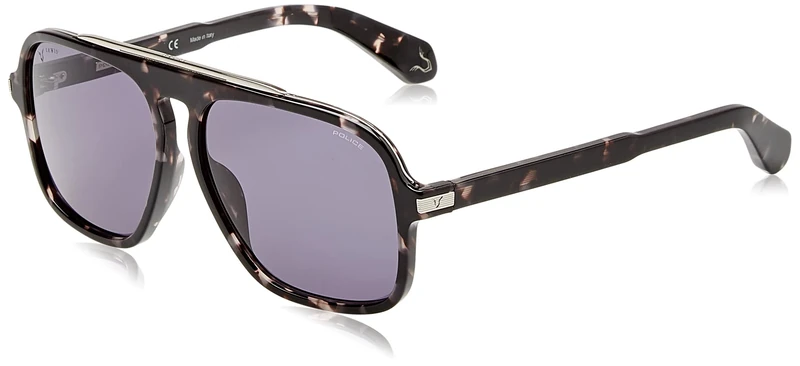 Police SPLE20 Sunglasses, Avana Grigio/Nero LUCIDO, 60