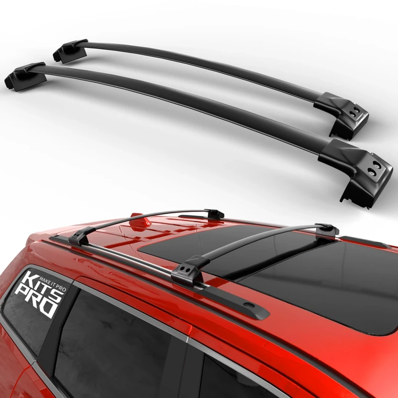 KitsPro 260lb Roof Rack Cross Bars for 2011-2021 Jeep Grand Cherokee (ONLY FIT Factory Grooved Side Rails), Matte Black Heavy Duty Aluminum Cargo Crossbar