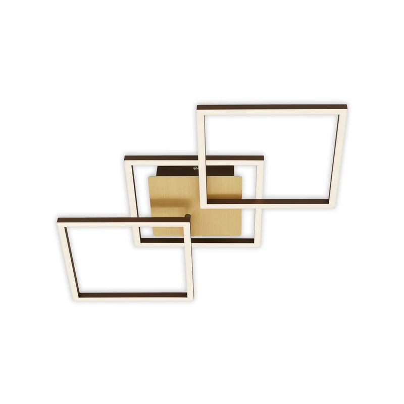 BRILONER Leuchten 3217-017 LED Ceiling Light Stepwise Dimmable Pivoting Ceiling Light LED Frame Gold-Coloured Brown 763 x 368 x 73 mm
