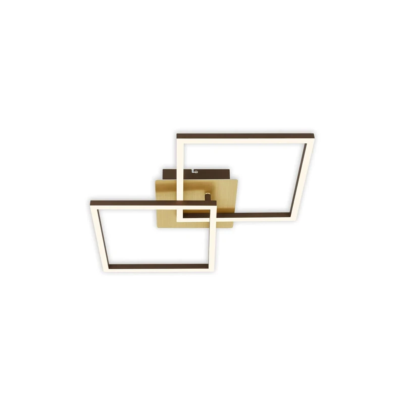 BRILONER Leuchten - LED Ceiling Light Settings Dimmable Swivelling Ceiling Light LED Frame Gold-Coloured Brown 620 x 368 x 73 mm