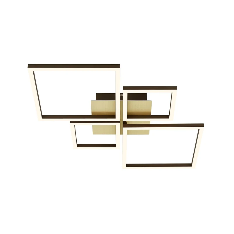 BRILONER Leuchten LED Ceiling Light, Stepwise Dimmable, Pivoting Ceiling Light, LED Frame, Gold/Brown, 750 x 470 x 73 mm