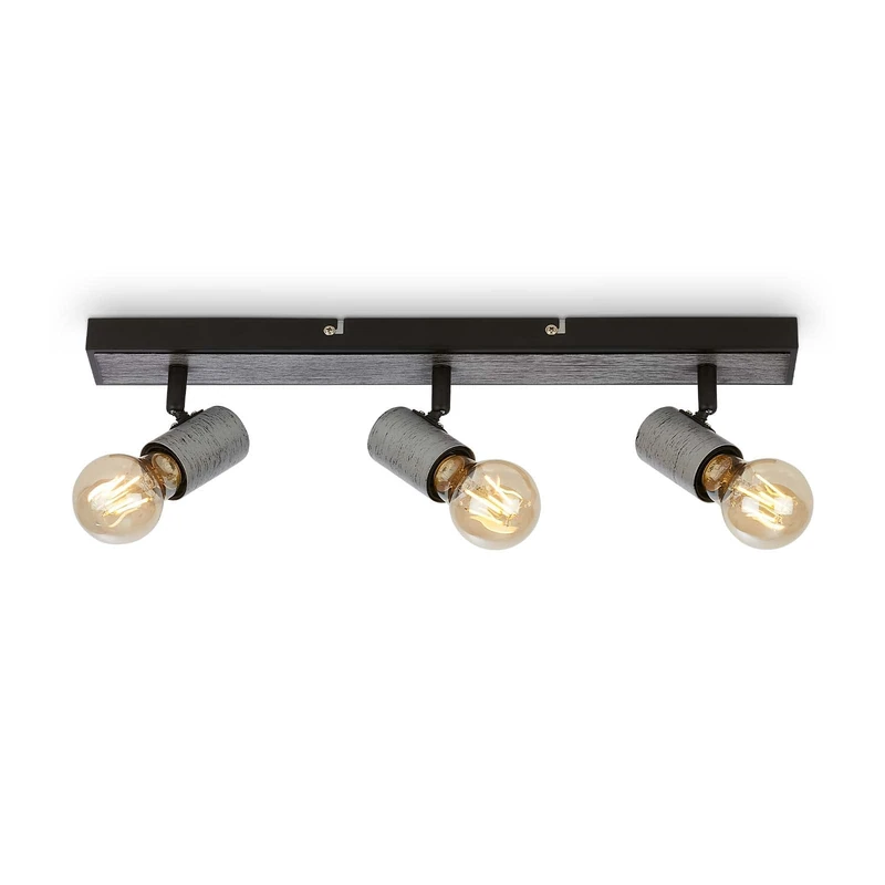 BRILONER Leuchten - Ceiling Spotlight, Pivoting Ceiling Light, 3X E27 Sockets, Silver-Crafted, 480 x 50 x 110 mm