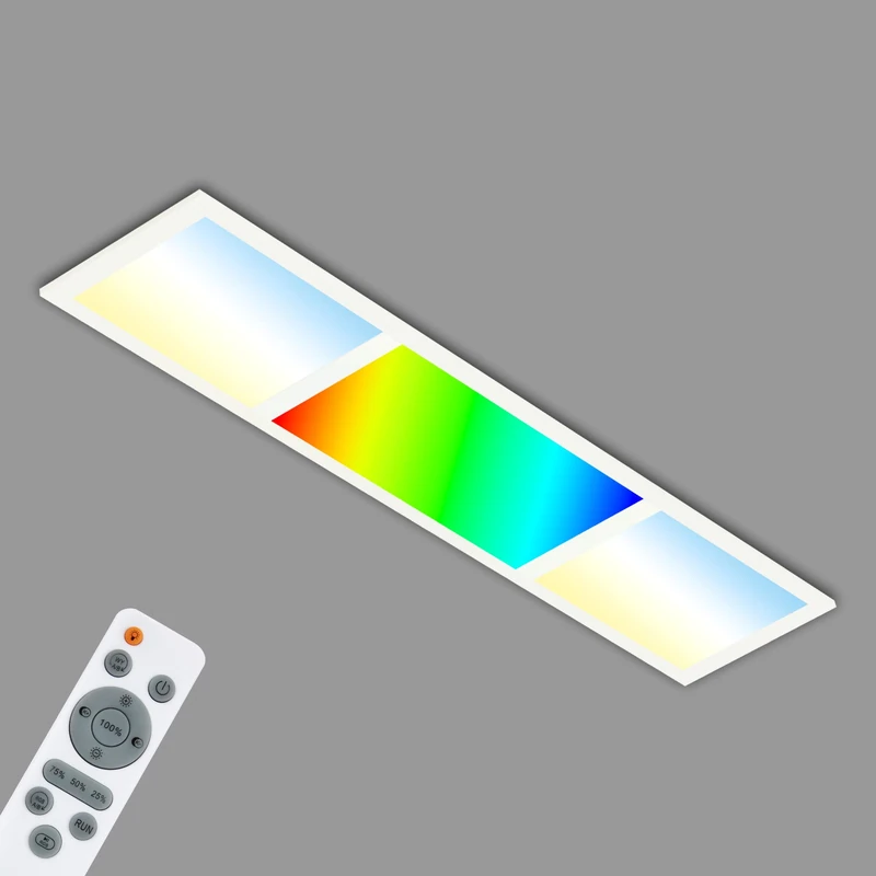 BRILONER - LED Ceiling Light with Remote Control, Surfaces can be Switched Separately, Colourful RGB+w Light, LED lamp, LED Ceiling Light, Living Room lamp, LED Panel, Bedroom lamp, 79.5 x 24.5 x 6