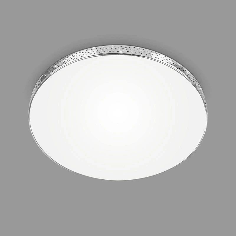 BRILONER Leuchten - LED Bathroom Ceiling Light Glitter Effect, IP44 LED Bathroom Lamp, Neutral White Light, Chrome, 355 x 65 mm (D x H)