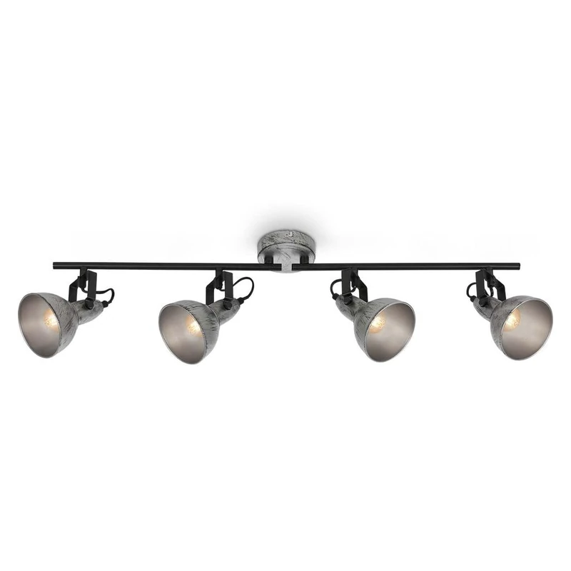 BRILONER Leuchten - Vintage Ceiling Spotlight, Swivelling Retro Ceiling Light, 4X E14 Sockets, Silver-Crafted, 795 x 100 x 185 mm