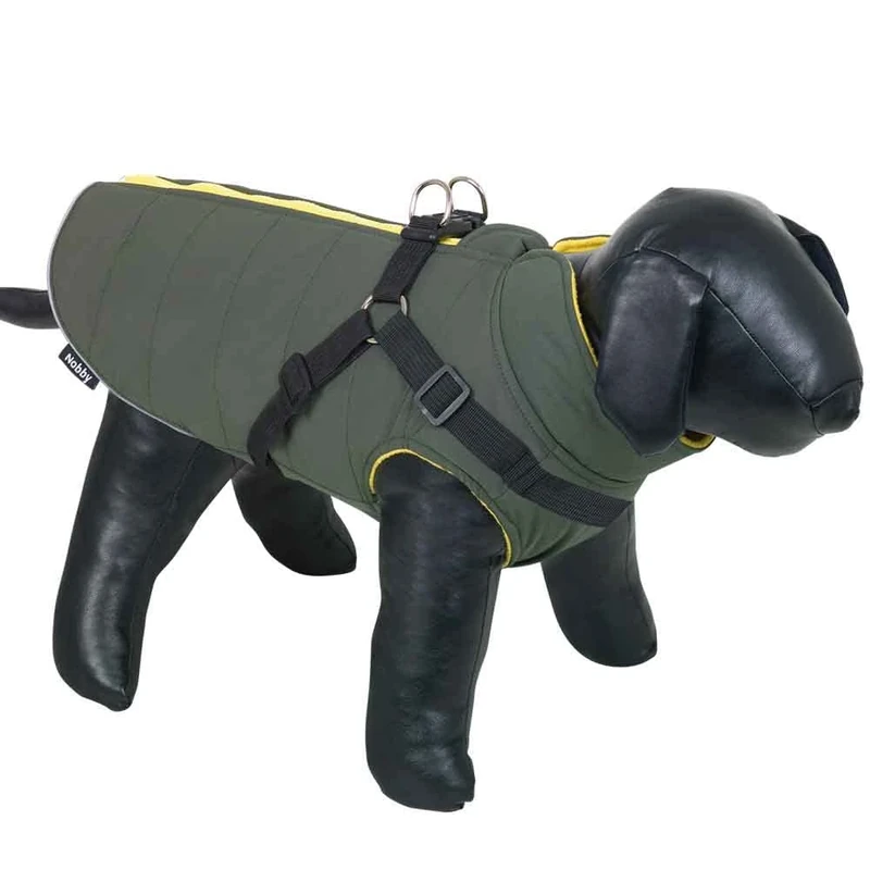 Nobby Sobak 65552 Dog Coat 2 in 1 Olive Yellow 80 cm